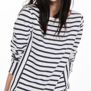 Banana Republic white navy blue striped sweater S